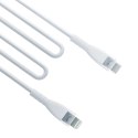 Kabel 1m 3mk Hyper Silicone Cable przewód USB-C do Lightning 20W 3A MFi Biały