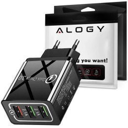 Ładowarka sieciowa Alogy szybka USB + USB-C Type C QC 3.0 PD 20W Czarna