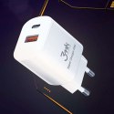 Szybka ładowarka sieciowa 3mk Hyper Charger USB + USB-C 20W PD Biała