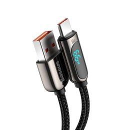 Kabel Baseus Display Fast Charging USB do USB-C Type C 66W 1m Czarny