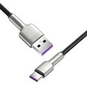 Kabel krótki Baseus Cafule USB do USB-C Type C QC 40W 25cm Srebrny