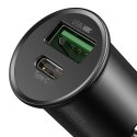 Ładowarka samochodowa Baseus Circular Metal USB + USB-C PD QC4.0 5A 30W czarna