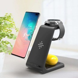 Ładowarka stacja dokująca bezprzewodowa A7 3w1 Wireless Charger Black