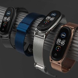 Bransoleta stalowa Milaneseband do Xiaomi Mi Smart Band 7 Rose Gold