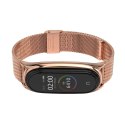 Bransoleta stalowa Milaneseband do Xiaomi Mi Smart Band 7 Rose Gold