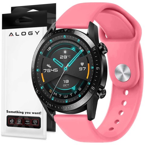 Gumowy Uniwersalny pasek sportowy Alogy soft band do smartwatcha 20mm Beżowy