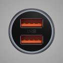 Ładowarka samochodowa Baseus Circular Metal USB + USB-C PD QC4.0 5A 30W czarna
