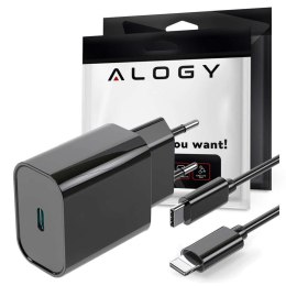 Ładowarka sieciowa Alogy szybka USB-C PD 20W + Kabel Lightning 1m Biały