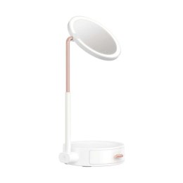 Lusterko z lampką LED do makijażu Baseus Beauty Series podświetlane lustro z szufladką Białe