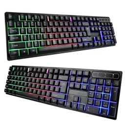 Klawiatura Bezprzewodowa RGB LED z touchpadem do PC TV tabletu Czarna