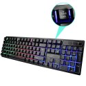 Klawiatura Bezprzewodowa RGB LED z touchpadem do PC TV tabletu Czarna