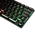 Klawiatura Bezprzewodowa RGB LED z touchpadem do PC TV tabletu Czarna