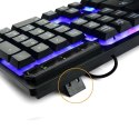 Klawiatura Bezprzewodowa RGB LED z touchpadem do PC TV tabletu Czarna