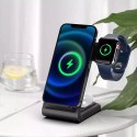 Ładowarka indukcyjna QI15W-A20 3w1 Wireless Charger Black