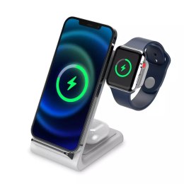 Ładowarka indukcyjna QI15W-A20 3w1 Wireless Charger White