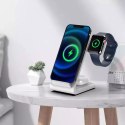 Ładowarka indukcyjna QI15W-A20 3w1 Wireless Charger White