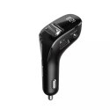 Baseus F40 Emetteur audio FM Port AUX Bluetooth chargeur de voiture 2x USB 15W 2A noir (CCF40-A01)