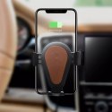 Chargeur Qi de voiture sans fil iCarer 10W support de voiture à gravité marron (IWXC004-BN)