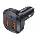 Chargeur de voiture Acefast 66W 2x USB / USB Type C, PPS, Power Delivery, Quick Charge 4.0, AFC, FCP, SCP noir (B9)