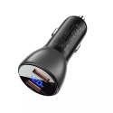 Chargeur voiture Acefast 45W 2x USB, QC3.0, AFC, FCP, SCP noir (B7 noir)