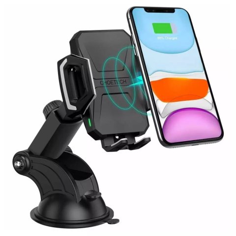 Choetech Car Wireless Charger qi 15W Support Voiture pour tableau de bord pare-brise noir (T521-F)