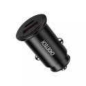 Choetech dual-port fast car charger PD USB Type C + QC3.0 USB-A 30W 5A black (TC0006)