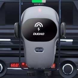 Dudao electric car phone holder with fast wireless charger Qi 15W gray (F20xs)