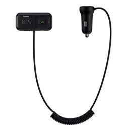 Transmetteur FM Bluetooth 5.0 Baseus S-16 2x chargeur de voiture USB AUX MP3 TF micro SD 3.1 A noir (CCTM-F01)