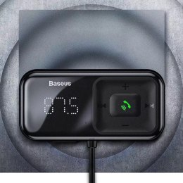 Transmetteur FM Bluetooth 5.0 Baseus S-16 2x chargeur de voiture USB AUX MP3 TF micro SD 3.1 A noir (CCTM-F01)