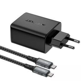 Chargeur Acefast 2en1 GaN 65W USB Type C / USB, adaptateur adaptateur HDMI 4K @ 60Hz (ensemble avec câble) noir (A17 noir)