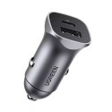 Chargeur de voiture Ugreen USB Type C / USB 24W Power Delivery Quick Charge gris (30780)