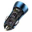 Chargeur de voiture rapide Baseus Golden Contactor Pro 2x USB 40 W Charge rapide SCP FCP AFC Bleu (CCJD-A03)