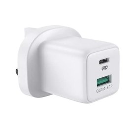 Chargeur de voyage mural Joyroom USB Type C / USB 30W Power Delivery Charge rapide 4,5A (prise UK) blanc (L-QP303)