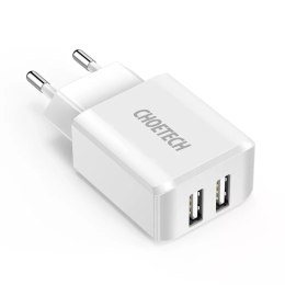 Chargeur double port Choetech 2 x USB-A 10W 2A blanc (C0030)