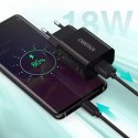 Chargeur mural USB Choetech Quick Charge 3.0 18W 3A + USB - Câble USB Type C noir (Q5003)