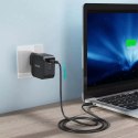 Chargeur mural de voyage Choetech GaN USB Type C 60W Power Delivery + USB Type C - Câble USB Type C 1,8m noir (Q6006)