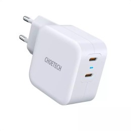 Chargeur mural rapide Choetech 2x USB Type C Power Delivery 40W 3A blanc (PD6009-EU)