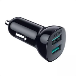 Chargeur voiture Choetech 2x USB Quick Charge 3.0 30W 2,4A noir (C0051)