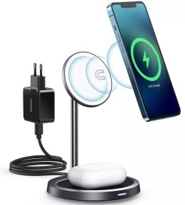 Choetech 2in1 Magnetic Holder Qi Wireless Charger for Magsafe 15W Grey + 20W AC Charger (T575-F)