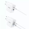 Choetech fast GaN wall charger USB Type C PD USB-A QC3.0 65W 3,25A white (PD8002)