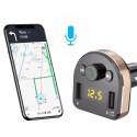 Dudao Bluetooth FM Transmitter MP3 Car Charger 2x USB 3.1 A black (R2Pro black)