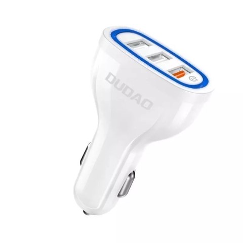 Dudao Chargeur de voiture Quick Charge Quick Charge 3.0 QC3.0 2.4A 18W 3x USB blanc (R7S blanc)