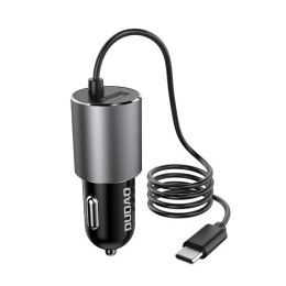 Dudao USB car charger with built-in USB Type C cable 3,4 A black (R5Pro T)