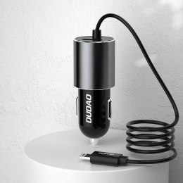 Dudao USB car charger with built-in micro USB cable 3,4 A black (R5Pro M)