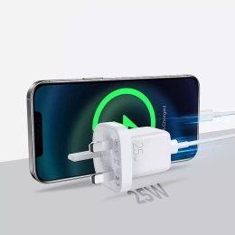 Joyroom Fast USB Type C Chargeur mural 25W 3A UK Plug Blanc (L-P251)