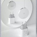 Kit chargeur magnétique sans fil Dudao 15W Qi et chargeur AC 20W (compatible MagSafe) Blanc (A12XS)