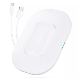 Kit chargeur rapide sans fil Choetech 15W LED blanc (T550-F) + chargeur USB 18W Power Delivery blanc (Q5003-EU) + câble d'alimen