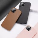 Coque en cuir Dux Ducis Grit pour iPhone 14 Coque élégante en similicuir (compatible MagSafe) Noir