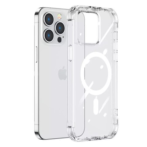 Coque magnétique Joyroom Magnetic Defender pour iPhone 14 Pro Coque blindée avec crochets transparents (compatible MagSafe)