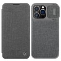 Nillkin Qin Cloth Pro Case pour iPhone 13 Pro Camera Protector Holster Cover Flip Cover Gris